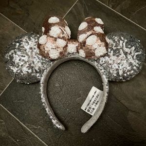 Disney Parks Minnie Silver w/ Rose Gold Bow Ears